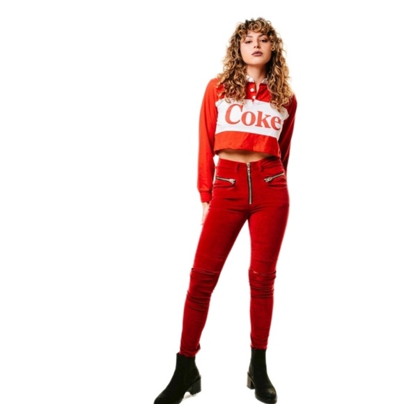 UNIF red velvet pants - Picture 1 of 6